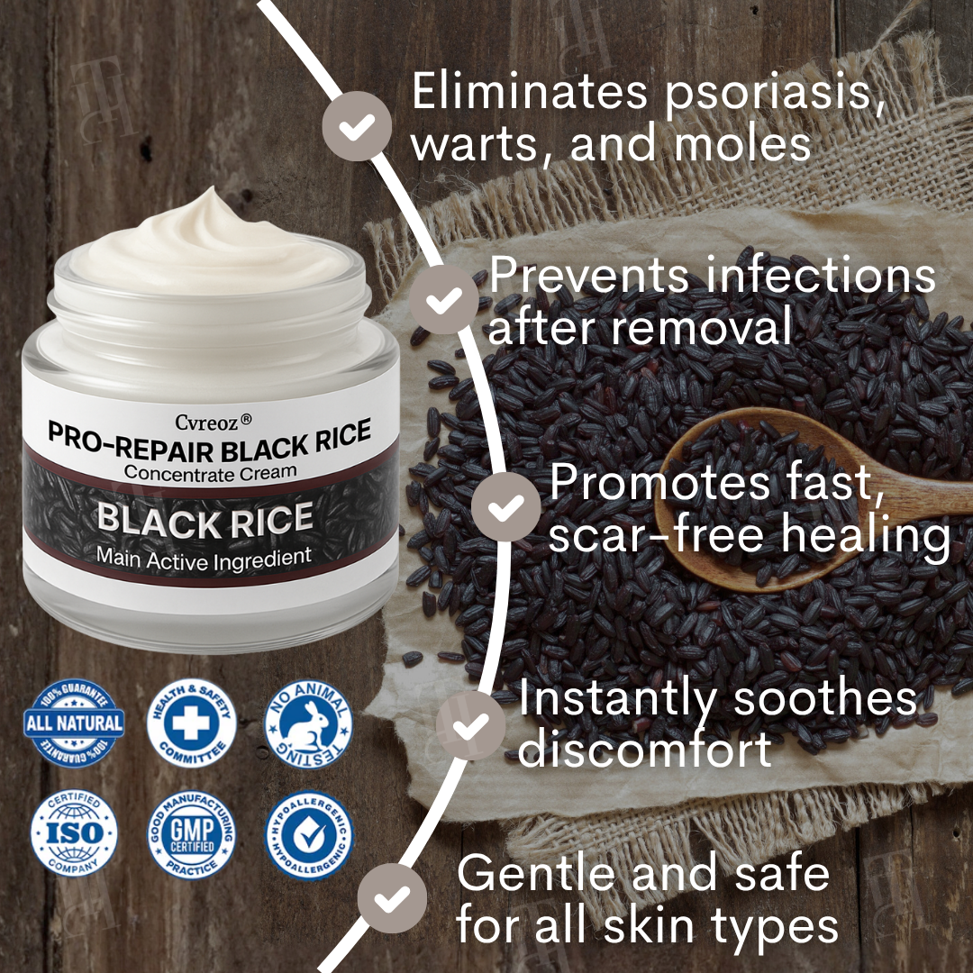 Cvreoz® Pro-Repair Black Rice Concentrate Cream🧑⚕️MRHA Certified(Removes warts and skin growths, improves keratin buildup and seborrheic dermatitis, follicular keratosis, skin cancer, and age spots)