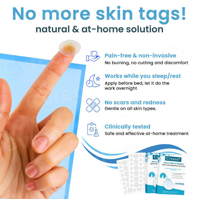 Cvreoz® Nano-Micro Needle Skin Tags Removal Patches