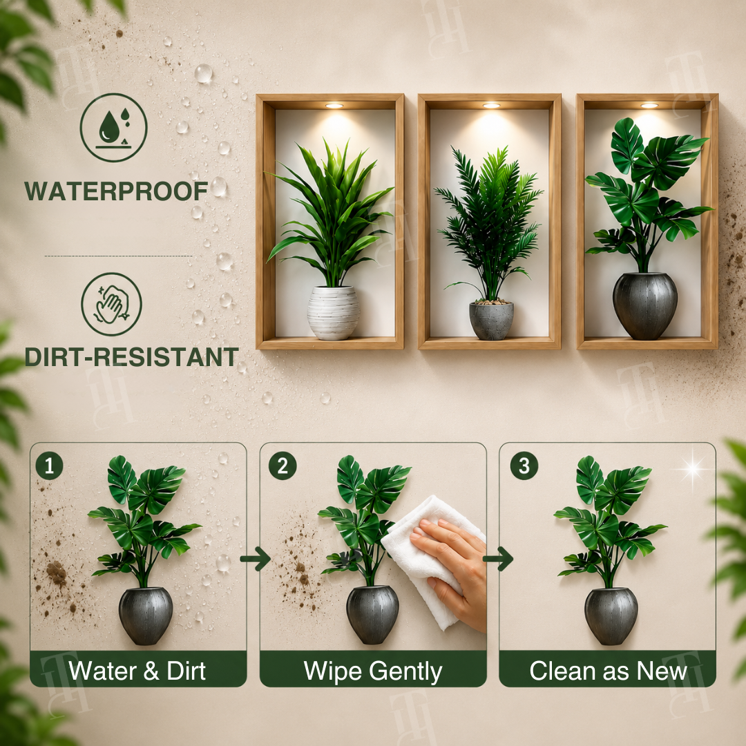 AEXZR® Self-Adhesive 3D Plant Wall Stickers🌿 Never-Wilt Greens That Transform Your Wall in Seconds