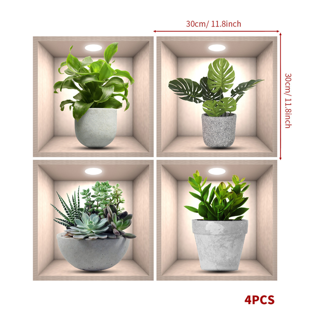 AEXZR® Self-Adhesive 3D Plant Wall Stickers🌿 Never-Wilt Greens That Transform Your Wall in Seconds