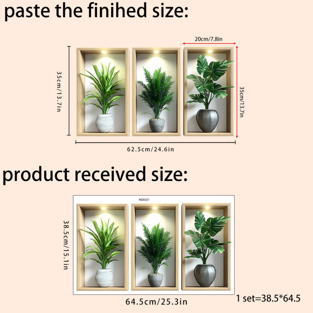 AEXZR® Self-Adhesive 3D Plant Wall Stickers🌿 Never-Wilt Greens That Transform Your Wall in Seconds