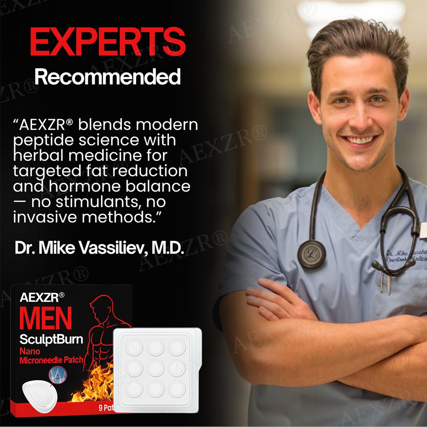 AEXZR® Men SculptBurn Nano Microneedle Patch