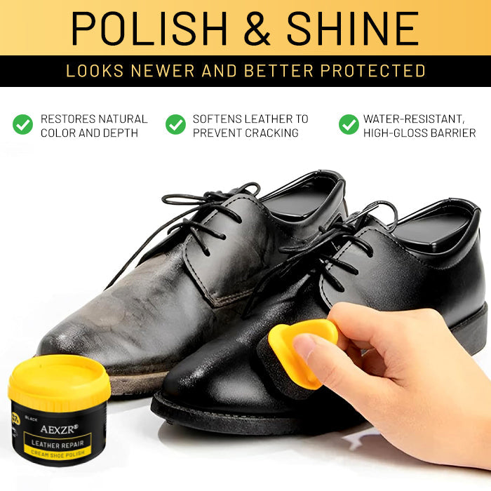 AEXZR® Leather Repair Cream Shoe Polish ✨ Revive in 5 Minutes: The Deep-Fusion Formula That Repairs Cracks & Restores Full-Grain Shine.