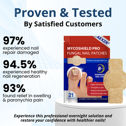 AEXZR® MycoShield Pro Fungal Nail Patches🧪 The Hydrogel Occlusion Breakthrough: Melts Through the Keratin Wall in 2 Nights for Deeper Repair.