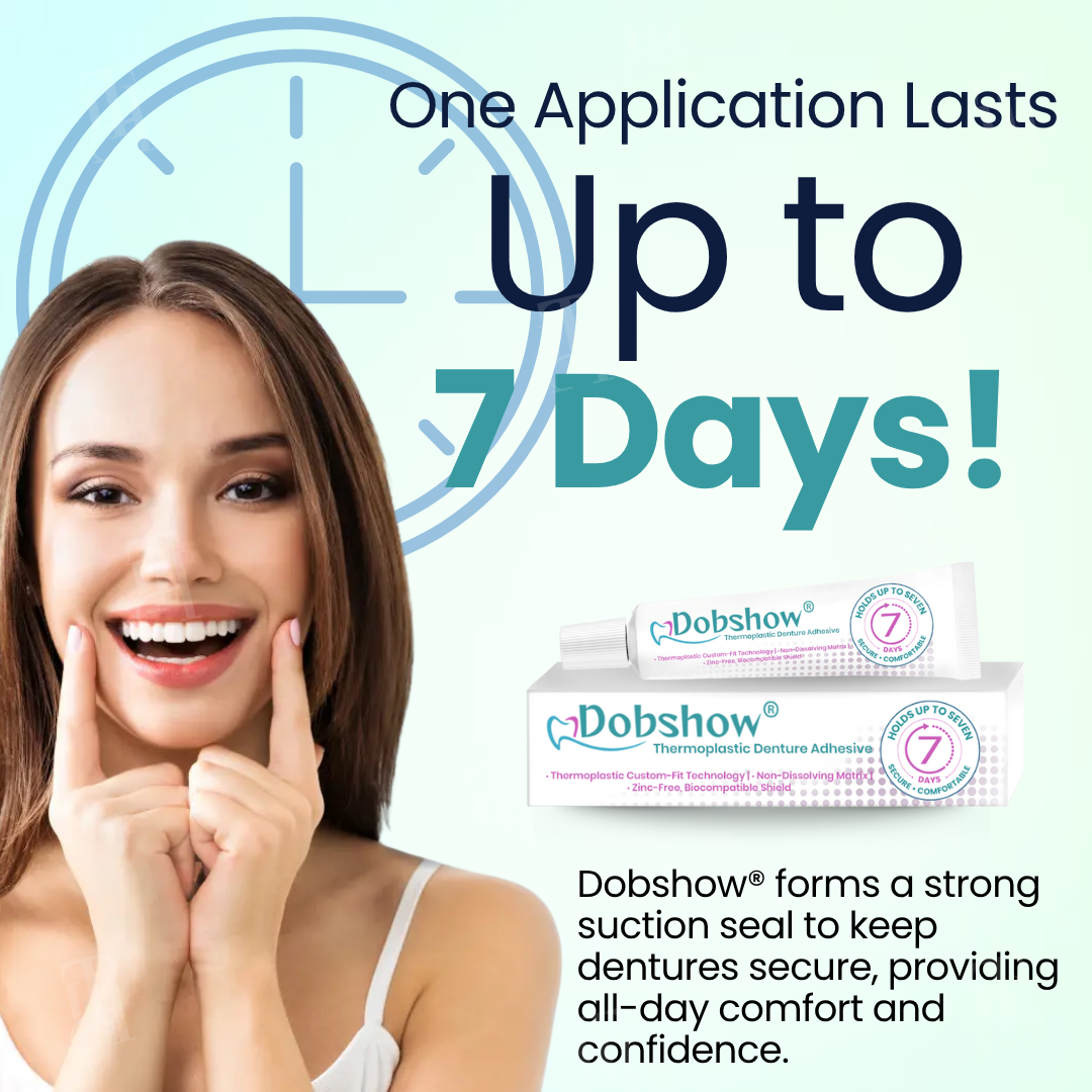 Dobshow® Thermoplastic Denture Adhesive 🔥 The 7-Day Hold Revolution: Heat-Activated Custom Fit That Eradicates Slippage & Daily Mess For Good.