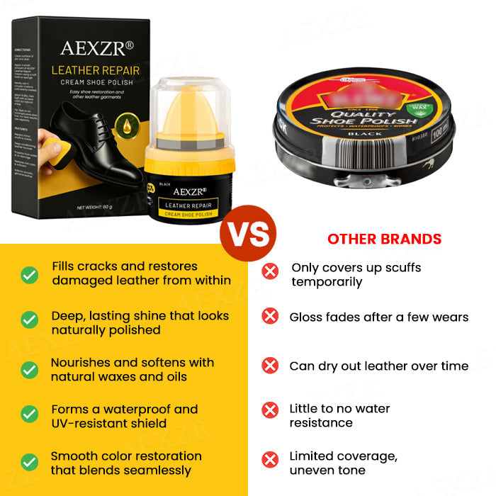 AEXZR® Leather Repair Cream Shoe Polish ✨ Revive in 5 Minutes: The Deep-Fusion Formula That Repairs Cracks & Restores Full-Grain Shine.