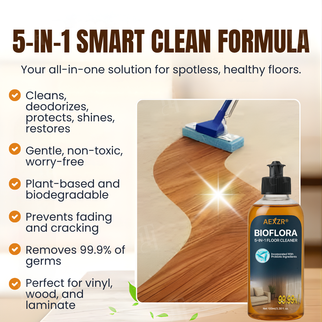 AEXZR® BioFlora 5-in-1 Floor Cleaner🛡️Dries in 10 Minutes. Protects Long After. 🛡️