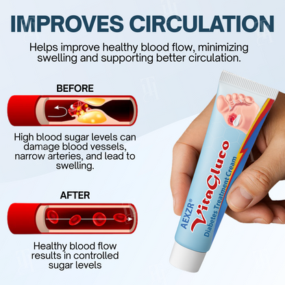 AEXZR® VitaGluco Diabetes Treatment Cream✨ The Circulation-Reactivation Cream: Heals Stubborn Ulcers & Balances Blood Sugar Naturally.