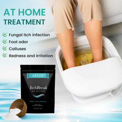 AEXZR® ItchBreak Sea Salt Soak✨ Your Clinical-Grade Foot Spa: The Triple-Action Soak That Eradicates Itch & Fungus For Good.