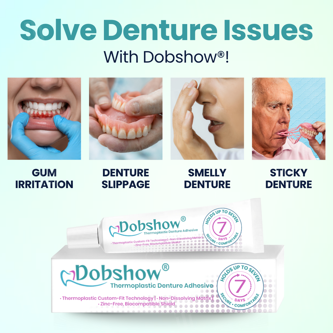 Dobshow® Thermoplastic Denture Adhesive 🔥 The 7-Day Hold Revolution: Heat-Activated Custom Fit That Eradicates Slippage & Daily Mess For Good.