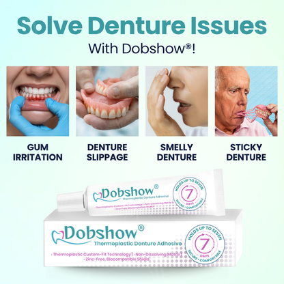 Dobshow® Thermoplastic Denture Adhesive 🔥 The 7-Day Hold Revolution: Heat-Activated Custom Fit That Eradicates Slippage & Daily Mess For Good.