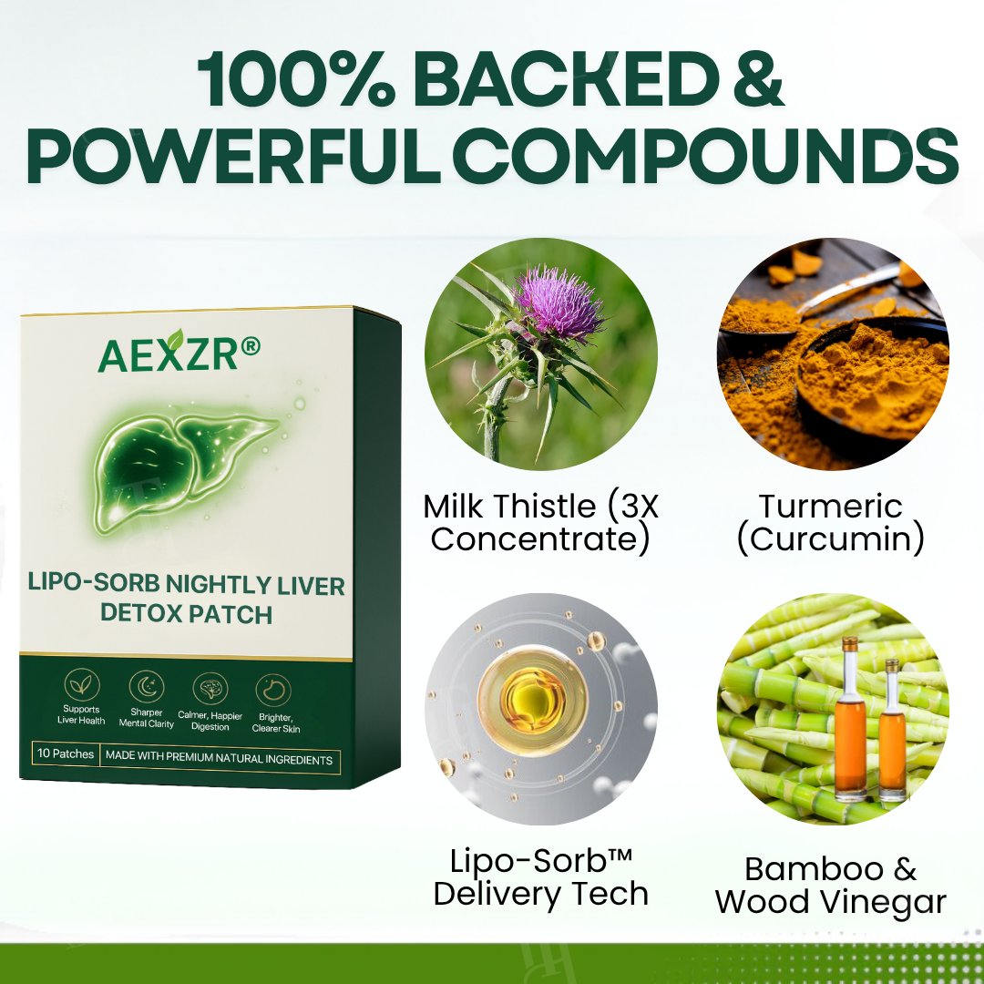 AEXZR® Lipo-Sorb Nightly Liver Detox Patch 🧬 Wake Up with More Energy: The Overnight Patch That Recharges Your Body & Mind.