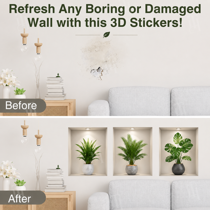 AEXZR® Self-Adhesive 3D Plant Wall Stickers🌿 Never-Wilt Greens That Transform Your Wall in Seconds