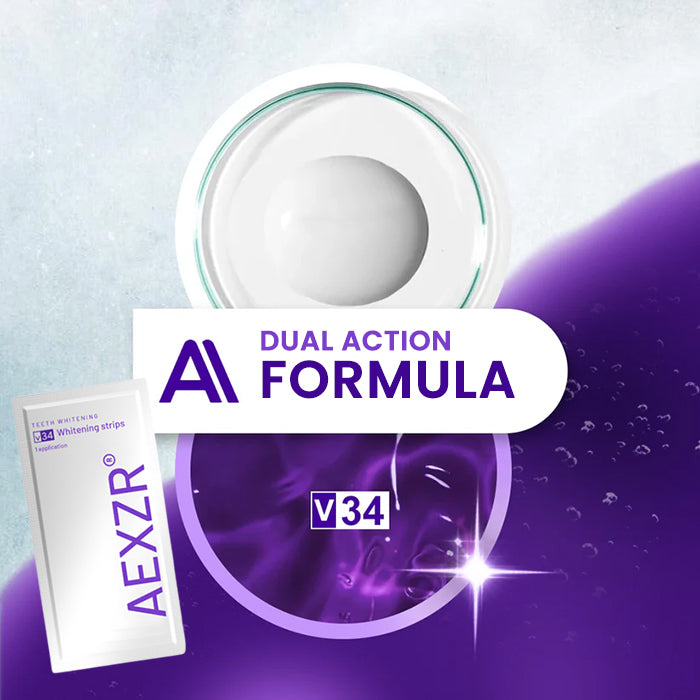 AEXZR® V34 Whitening Strips⚡ The 30-Minute White Rescue: See Results Before Your Mirror Fogs Up.