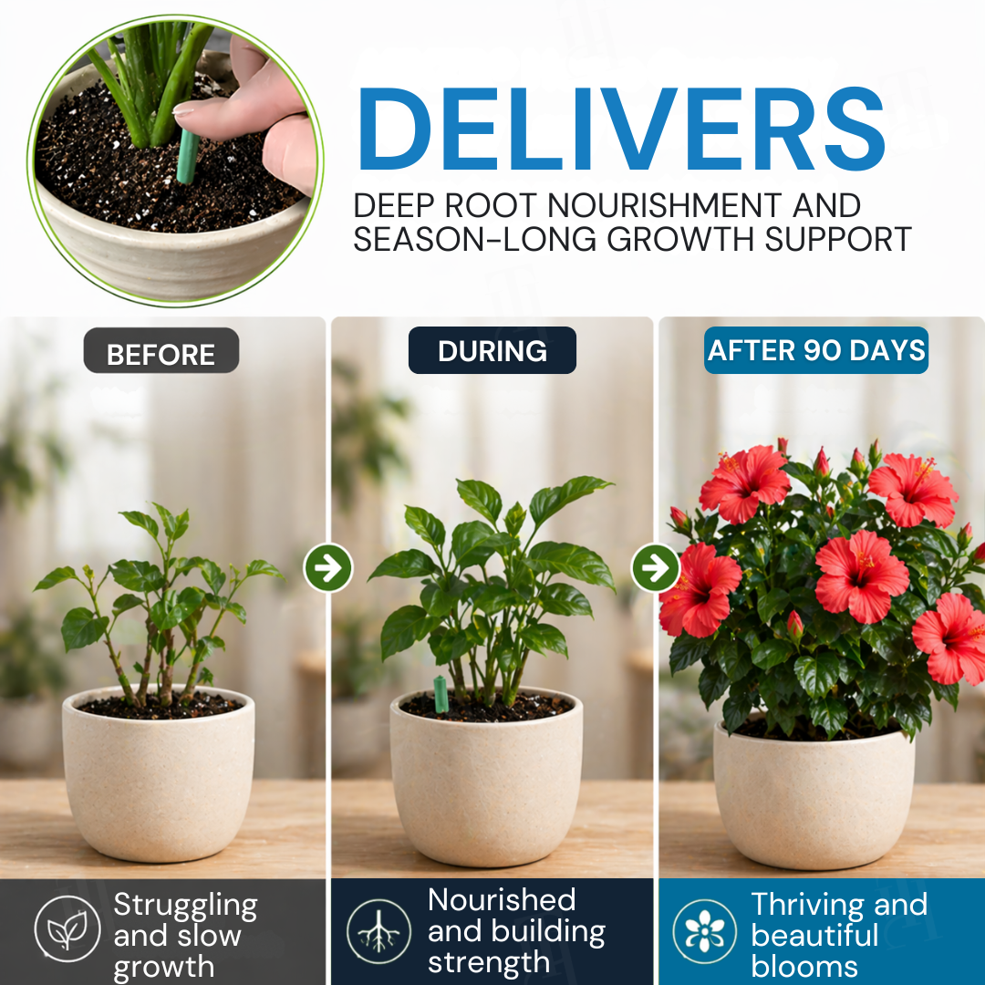AEXZR® Home Greenery · 90-Day Lazy Plant Food Sticks🌿 At last – a plant food that works whilst you sleep.