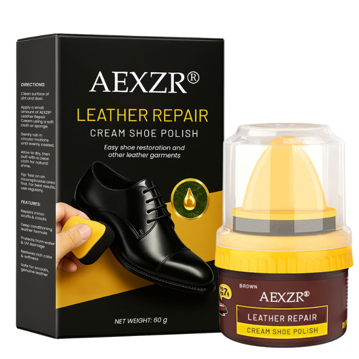 AEXZR® Leather Repair Cream Shoe Polish ✨ Revive in 5 Minutes: The Deep-Fusion Formula That Repairs Cracks & Restores Full-Grain Shine.