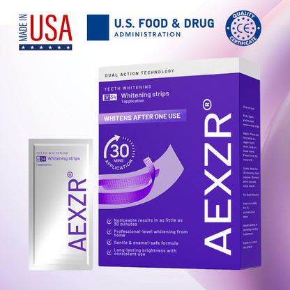 AEXZR® V34 Whitening Strips⚡ The 30-Minute White Rescue: See Results Before Your Mirror Fogs Up.