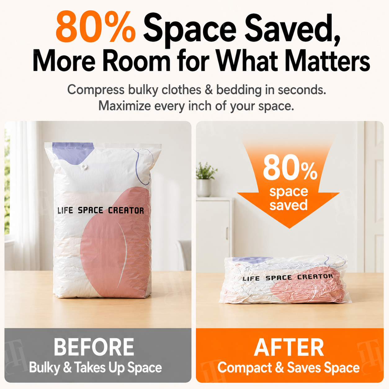 No-Pump 3D Vacuum Storage Bags